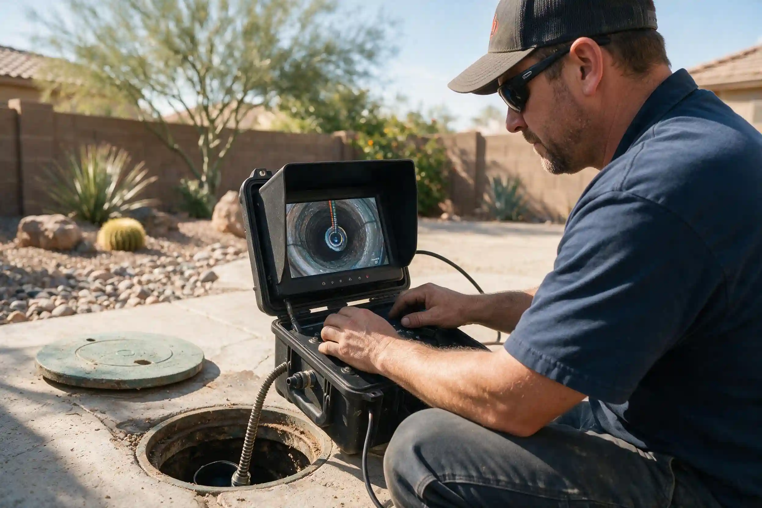 Licensed professional plumber arriving for a residential service call in Yuma, AZ